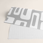 Retro Mid Century Modern Abstract Pattern 335 Mid Mod Winter Gray Wrapping Paper Gallery Image 2