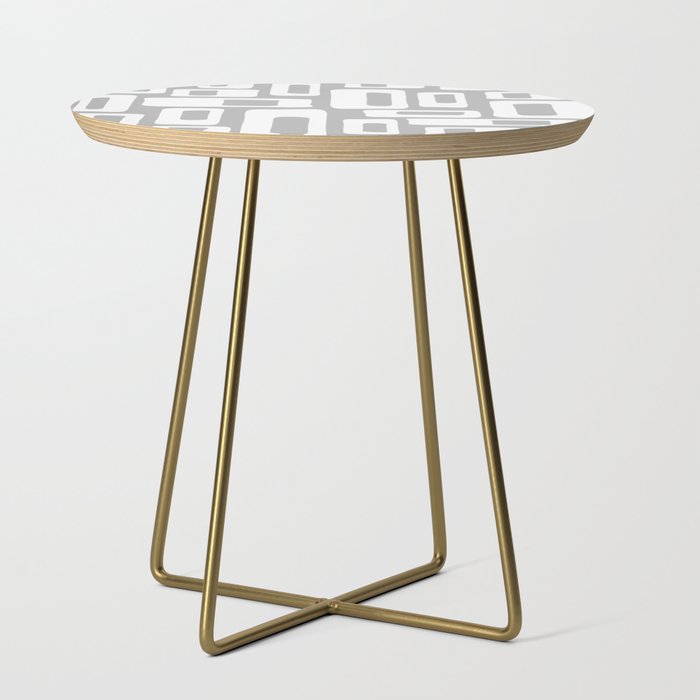 Retro Mid Century Modern Abstract Pattern 335 Mid Mod Winter Gray Side Table Gallery Image 1