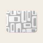 Retro Mid Century Modern Abstract Pattern 335 Mid Mod Winter Gray Bath Mat Gallery Image 1