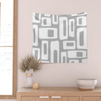 Retro Mid Century Modern Abstract Pattern 335 Mid Mod Winter Gray Wall Tapestry Gallery Image 2