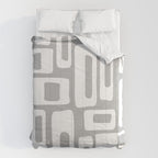 Retro Mid Century Modern Abstract Pattern 335 Mid Mod Winter Gray Comforter Gallery Image 6