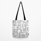 Retro Mid Century Modern Abstract Pattern 335 Mid Mod Winter Gray Tote Bag Gallery Image 2