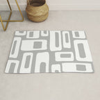 Retro Mid Century Modern Abstract Pattern 335 Mid Mod Winter Gray Rug Gallery Image 1