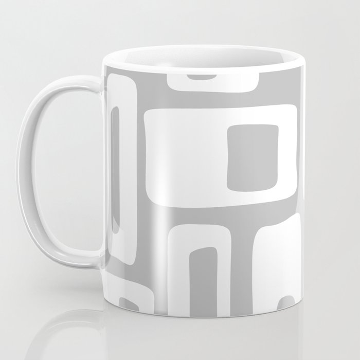 Retro Mid Century Modern Abstract Pattern 335 Mid Mod Winter Gray Coffee Mug Gallery Image 3