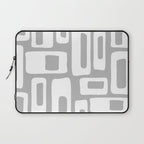 Retro Mid Century Modern Abstract Pattern 335 Mid Mod Winter Gray Laptop Sleeve Gallery Image 1