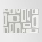 Retro Mid Century Modern Abstract Pattern 335 Mid Mod Winter Gray Rug Gallery Image 2