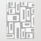 Retro Mid Century Modern Abstract Pattern 335 Mid Mod Winter Gray Poster Gallery Image 4