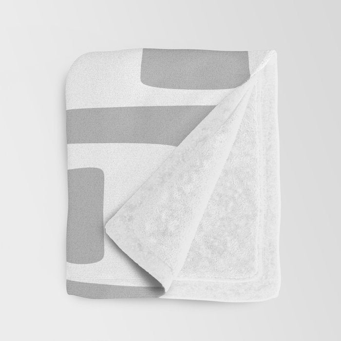 Retro Mid Century Modern Abstract Pattern 335 Mid Mod Winter Gray Throw Blanket Gallery Image 3
