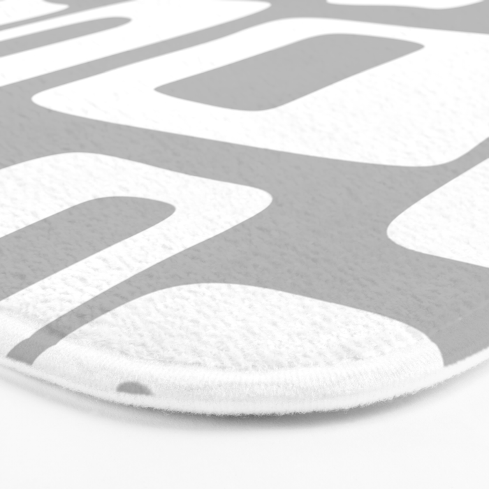 Retro Mid Century Modern Abstract Pattern 335 Mid Mod Winter Gray Bath Mat Gallery Image 3