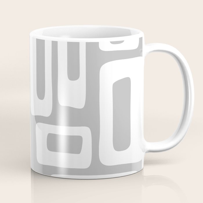 Retro Mid Century Modern Abstract Pattern 335 Mid Mod Winter Gray Coffee Mug Gallery Image 1