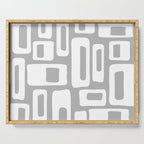 Retro Mid Century Modern Abstract Pattern 335 Mid Mod Winter Gray Serving Tray Gallery Image 1