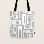 Retro Mid Century Modern Abstract Pattern 335 Mid Mod Winter Gray Tote Bag Gallery Image 1