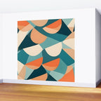 1/4 Cut, Abstract Fresh Fruits Citrus, Orange Lemon Illustration Scandinavian, Pastel Geometric Shapes eclectic Contemporary Modern Boho Wall Mural Gallery Image 2