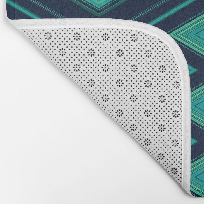 Indigo Teal Geo Bath Mat Gallery Image 2