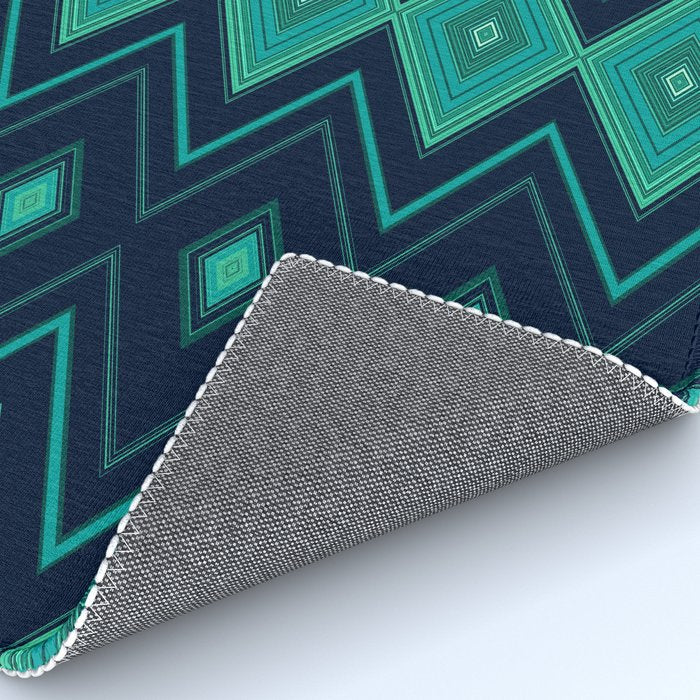 Indigo Teal Geo Rug Gallery Image 4