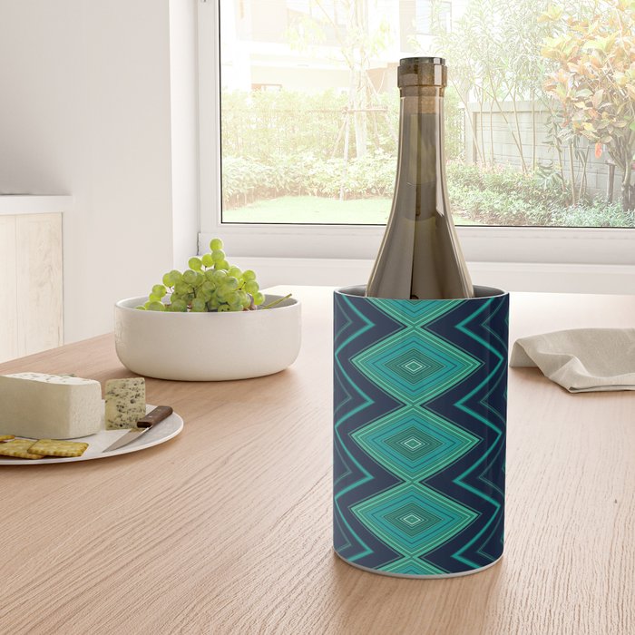 Indigo Teal Geo Wine Chiller Gallery Image 4