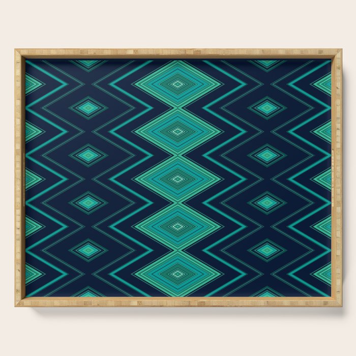 Indigo Teal Geo Serving Tray Gallery Image 1