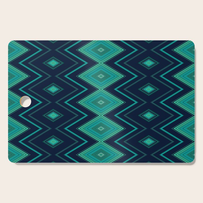 Indigo Teal Geo Cutting Board Gallery Image 1