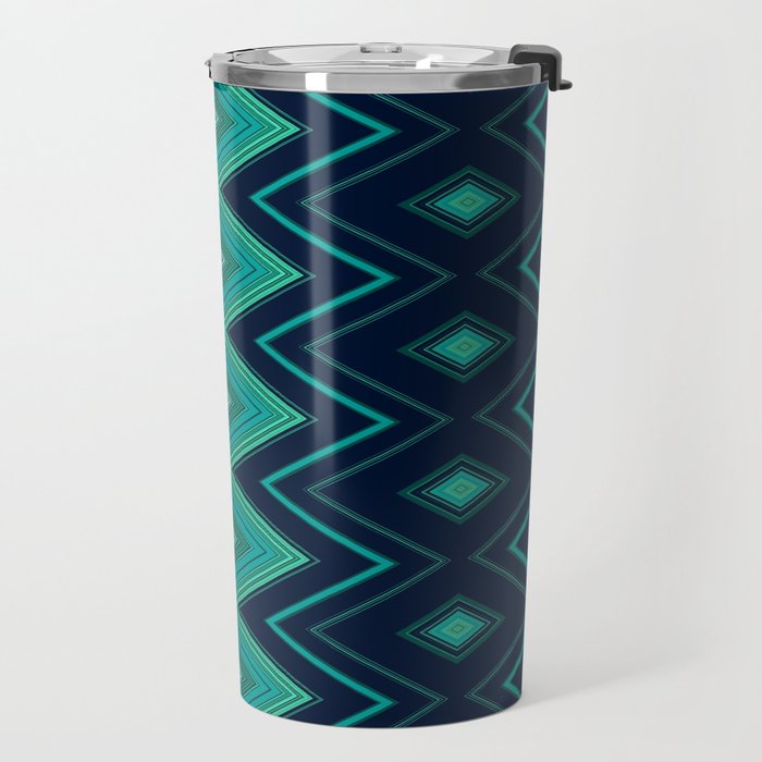 Indigo Teal Geo Travel Mug Gallery Image 2