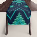 Indigo Teal Geo Table Runner Gallery Image 1