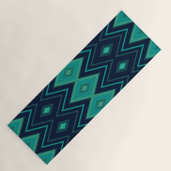 Indigo Teal Geo Yoga Mat Gallery Image 1