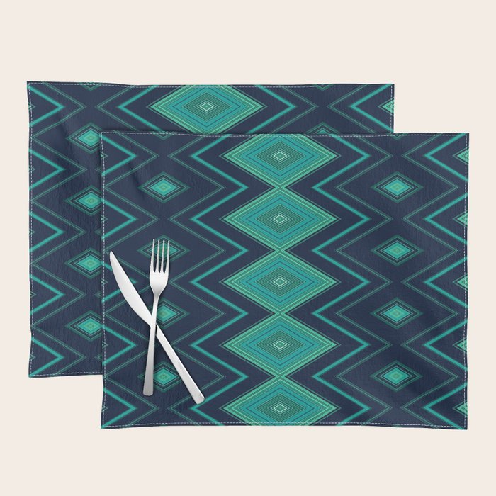 Indigo Teal Geo Placemat Gallery Image 1