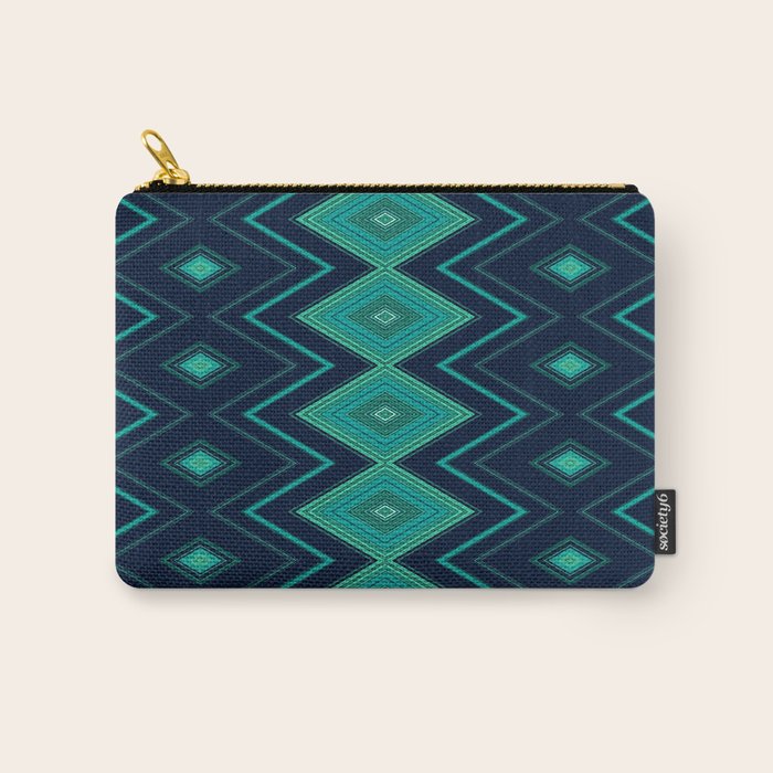 Indigo Teal Geo Carry All Pouch Gallery Image 1