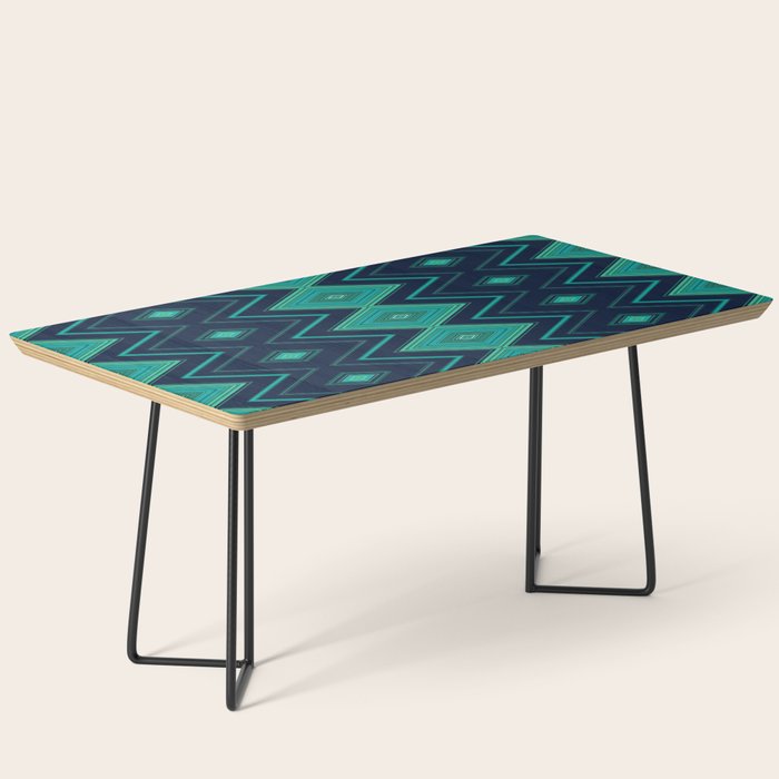 Indigo Teal Geo Coffee Table Gallery Image 1