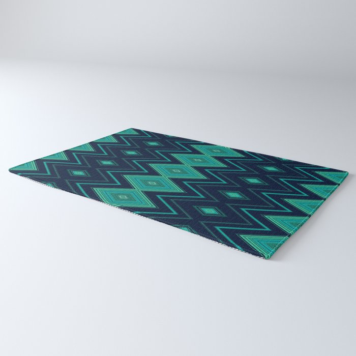 Indigo Teal Geo Rug Gallery Image 3