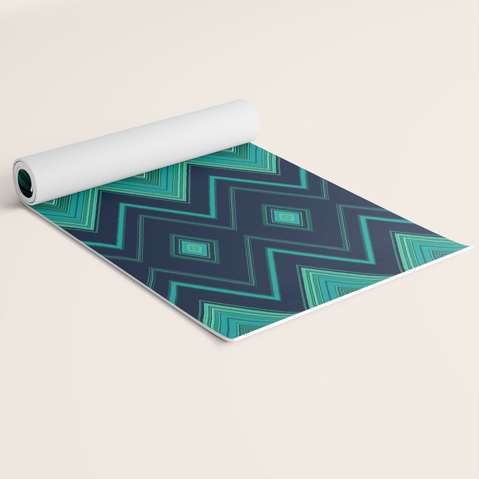 Indigo Teal Geo Yoga Mat Gallery Image 2