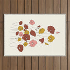 Colorful Poppy Flowers Outdoor Rug Gallery Image 1