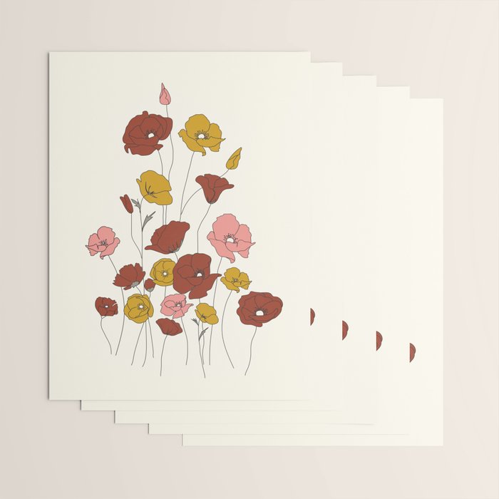 Colorful Poppy Flowers Wrapping Paper Gallery Image 3