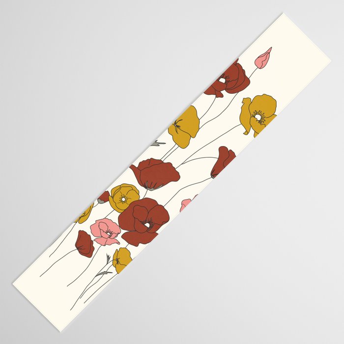 Colorful Poppy Flowers Table Runner Gallery Image 3