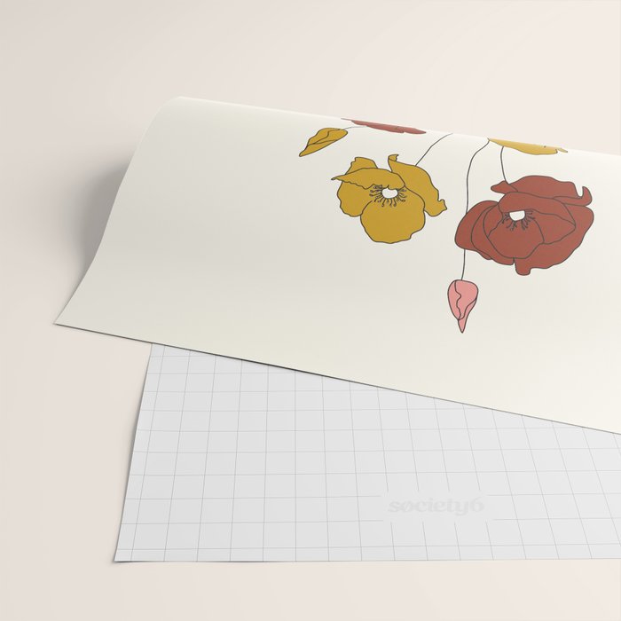 Colorful Poppy Flowers Wrapping Paper Gallery Image 2