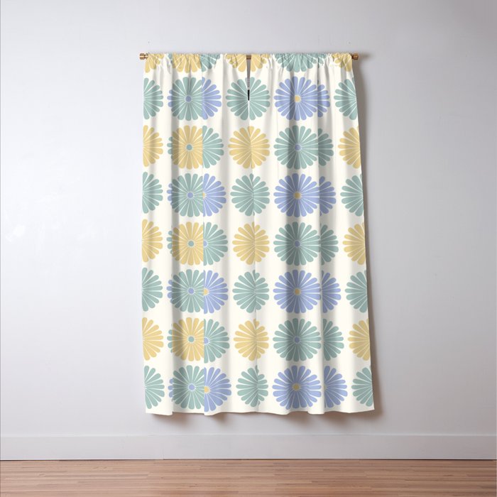 Retro Summer Daisies IV Window Curtain Gallery Image 3