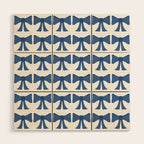 Vintage Bows V Blue Wood Wall Art Gallery Image 1