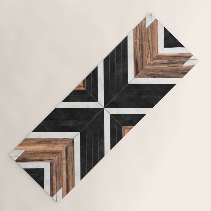 Urban Tribal Pattern No.1 - Concrete and Wood Yoga Mat Gallery Image 1
