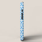 Mid Century Modern Geometric Minimalist Breeze Block Pattern in Blue and White iPhone Case Gallery Image 2