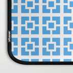 Mid Century Modern Geometric Minimalist Breeze Block Pattern in Blue and White Laptop Sleeve Gallery Image 3