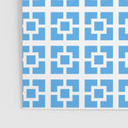 Mid Century Modern Geometric Minimalist Breeze Block Pattern in Blue and White Poster Gallery Image 3