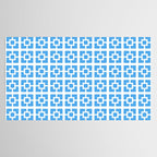 Mid Century Modern Geometric Minimalist Breeze Block Pattern in Blue and White Tablecloth Gallery Image 2