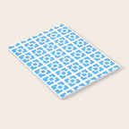 Mid Century Modern Geometric Minimalist Breeze Block Pattern in Blue and White Notebook Gallery Image 2