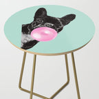 Bubble Gum Sneaky French Bulldog in Green Side Table Gallery Image 2