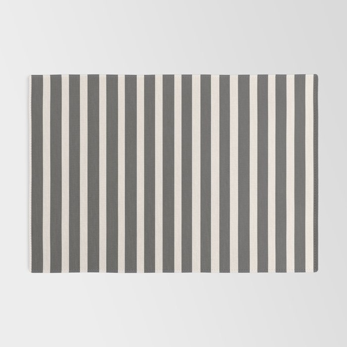 Charcoal and Cream Stripes Rug Gallery Image 2