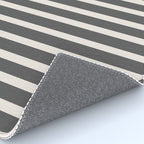Charcoal and Cream Stripes Rug Gallery Image 4