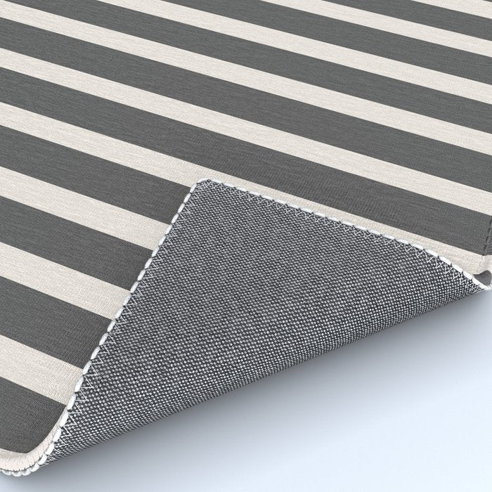 Charcoal and Cream Stripes Rug Gallery Image 4