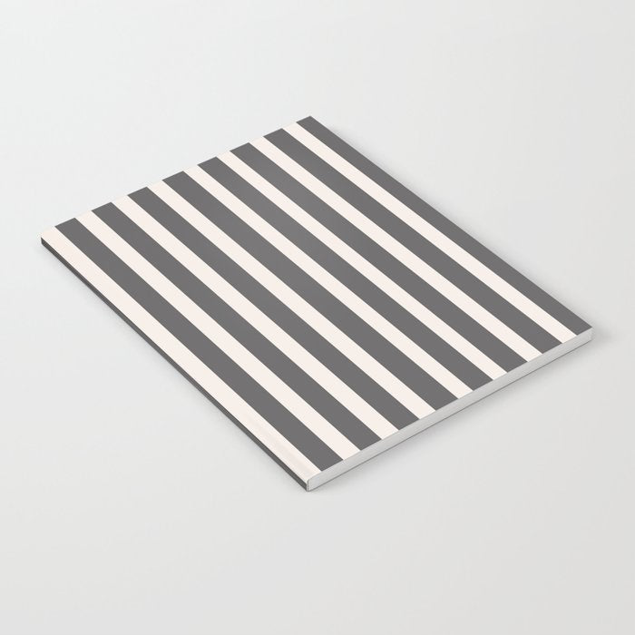 Charcoal and Cream Stripes Notebook Gallery Image 1
