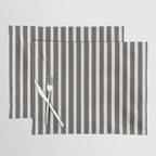 Charcoal and Cream Stripes Placemat Gallery Image 1