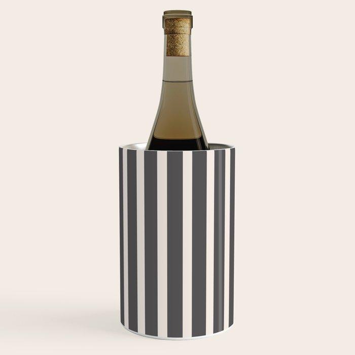 Charcoal and Cream Stripes Wine Chiller Gallery Image 2