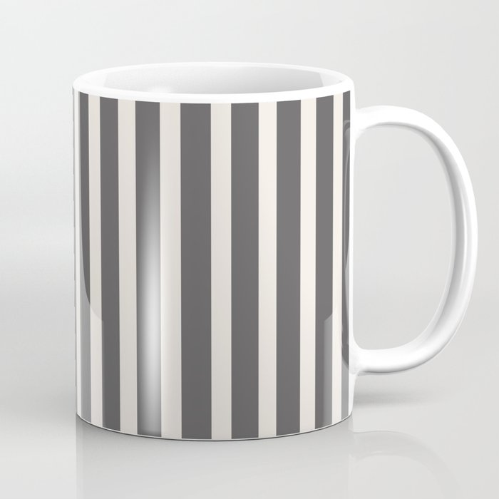 Charcoal and Cream Stripes Coffee Mug Gallery Image 1